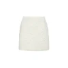 Rocha Roma Floral Velvet Skirt White