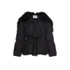 Rocha Roma Fur Collar Patch Down Jacket Black