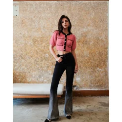 Rocha Roma Gradient Flare Jeans Black