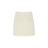 Rocha Roma Loop Tweed Woolen Skirt White
