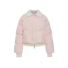 Rocha Roma Patchwork Knit Lapel Short Down Jacket Pink