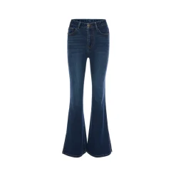 Rocha Roma Side Split Stretch Slim Flare Jeans Blue