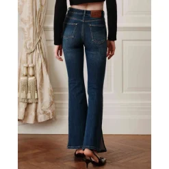 Rocha Roma Side Split Stretch Slim Flare Jeans Blue