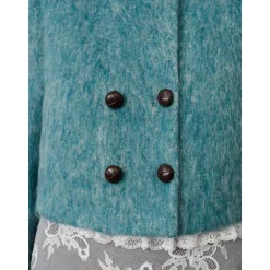 Rocha Roma Tweed Leather Button Down Jacket