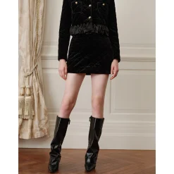 Rocha Roma Velvet Diamond Checked Skirt