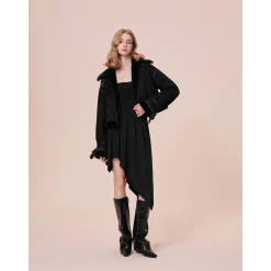 Rocha Roma Vintage Fur Collar Locomotive Jacket Black