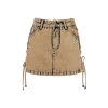 Rocha Roma Wasteland Punk Tie Washed Denim Skirt