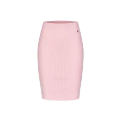 Sheer Luck Alba Metal Logo Knit Skirt Pink