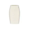 Sheer Luck Alba Metal Logo Knit Skirt White