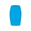 Sheer Luck Alba Metal Logo Knit Skirt Blue