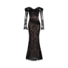 Sheer Luck Ariel Lace Fishbone Flare Dress Black