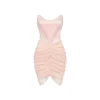 Sheer Luck Cyndi Bud Hollow Cutting Tube Dress Pink