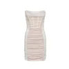 Sheer Luck Kali Mesh Pleated Tube Dress White