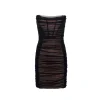 Sheer Luck Kali Mesh Pleated Tube Dress Black