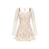 Sheer Luck Laura French Lace Waist-In Dress White