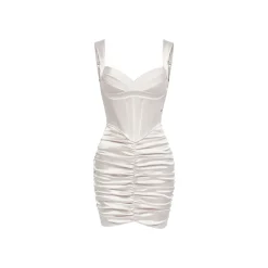 Sheer Luck Siena Fishbone Sling Dress Sliver