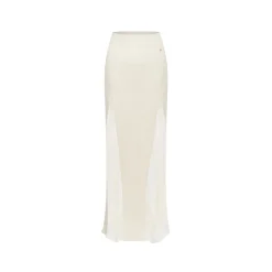 Sheer Luck Sofi Lace Hollow Cutting Long Skirt White