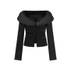 Sheer Luck Vivi Classic Square Neck Blazer Black