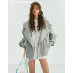 SomeSowe Air Layered Casual Locomotive Jacket Gray