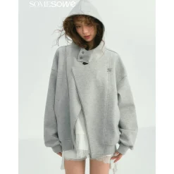 SomeSowe Air Layered Casual Locomotive Jacket Gray
