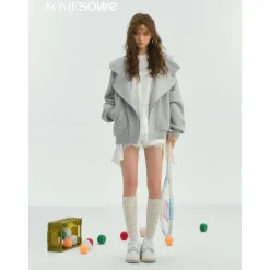 SomeSowe Air Layered Casual Locomotive Jacket Gray