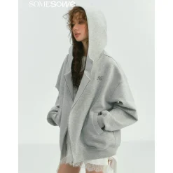SomeSowe Air Layered Casual Locomotive Jacket Gray