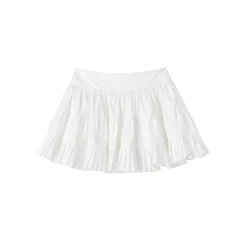 SomeSowe Ballet Pleated A-Line Puffy Skirt White