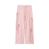 SomeSowe Bow Drawstring Cargo Pants Pink
