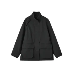 SomeSowe Bow Drawstring Waisted Cargo Jacket Gray