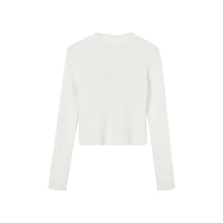 SomeSowe Bow Lace Up V-Neck Cardigan White