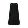 SomeSowe Camellia Printed Wide-Leg Pants Black