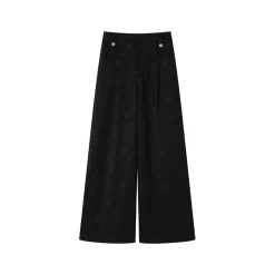 SomeSowe Camellia Printed Wide-Leg Pants Black