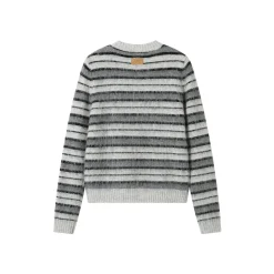 SomeSowe Cat Striped Round-Neck Knit Sweater