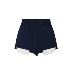 SomeSowe Color Blocked Sailor Collar Top & Shorts Set Navy