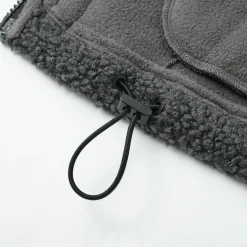 SomeSowe Contrast Color Edge Fleece Hooded Jacket Gray
