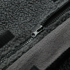 SomeSowe Contrast Color Edge Fleece Hooded Jacket Gray