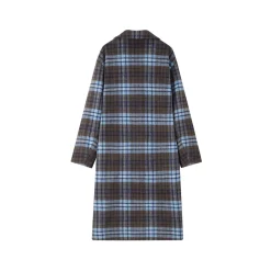 SomeSowe Contrast Color Plaid Tweed Long Coat