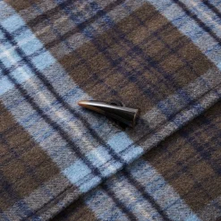 SomeSowe Contrast Color Plaid Tweed Long Coat