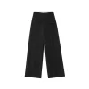 SomeSowe Contrast Color Stitching Wide-Leg Suit Pants Black