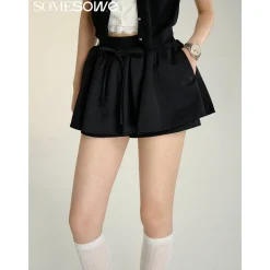 SomeSowe 3D A-Line Puffy Skirt Shorts Black