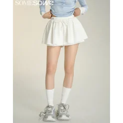 SomeSowe 3D A-Line Puffy Skirt Shorts White