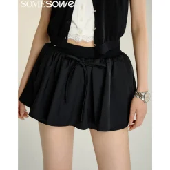 SomeSowe 3D A-Line Puffy Skirt Shorts Black