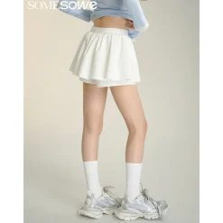 SomeSowe 3D A-Line Puffy Skirt Shorts White
