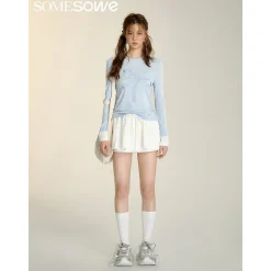 SomeSowe 3D A-Line Puffy Skirt Shorts White
