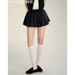SomeSowe 3D A-Line Puffy Skirt Shorts Black
