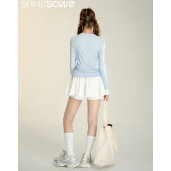 SomeSowe 3D A-Line Puffy Skirt Shorts White