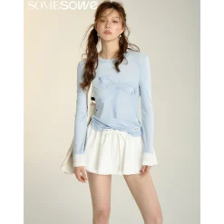 SomeSowe 3D A-Line Puffy Skirt Shorts White