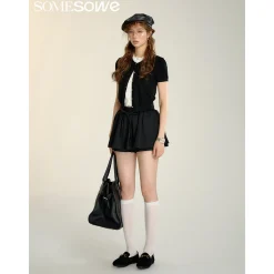 SomeSowe 3D A-Line Puffy Skirt Shorts Black