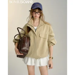 SomeSowe 3D Bow Casual Jacket Khaki