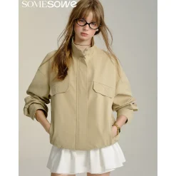 SomeSowe 3D Bow Casual Jacket Khaki